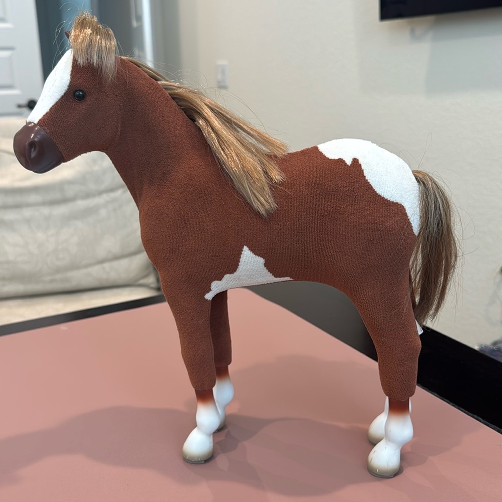 American Girl Doll Filly Paint Pinto Foal Chestnut  Pony Horse 13” 2019 GJD50